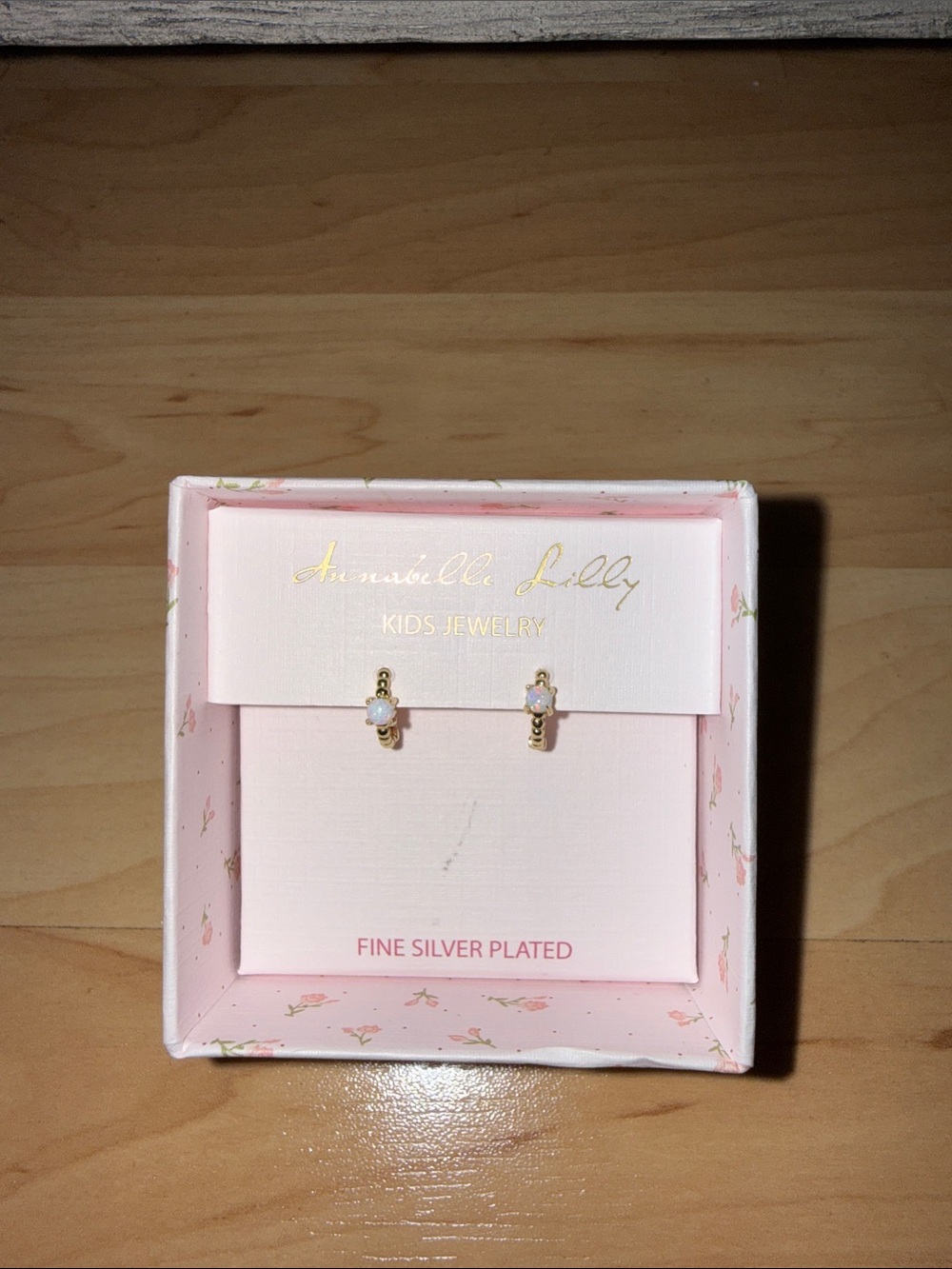 Annabelle Gold-Plated Opal Accent Huggie Earrings — Pink & Gold